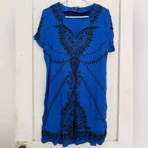 Lucky Brand Dress, size Medium. Beaded, Deep Blue, Like New.